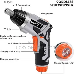 DUPOW Cordless Mini Drill & Electric Screwdriver Set