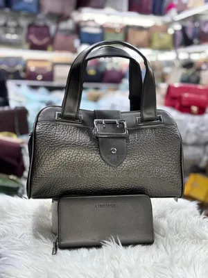 Genuine Leather Cylindrical Handbag and Wallet