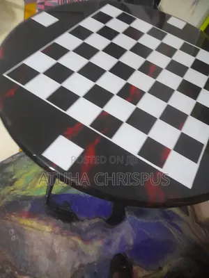 Black Marble Table with Draft Top