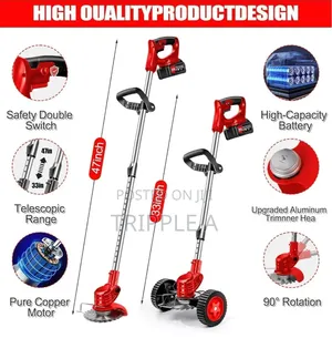 3-in-1 Electric Cordless Lawn Mower & Grass Trimmer