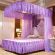 Two Stand Rail Net Mosquito Net 6x6 Purple - 2