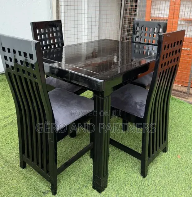 Wood-Mode Square Dining Set - Black - 1