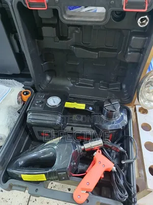 12V Portable Electric Hydraulic Car Jack Kit with Inflator