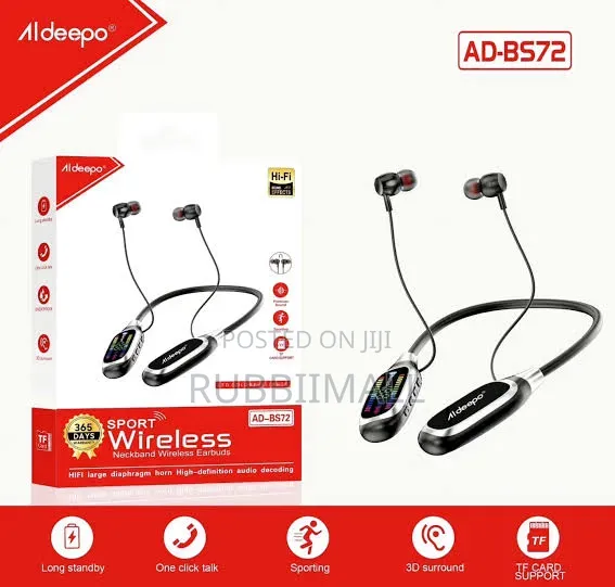Aldeepo AD-BS72 Wireless Sport Neckband Earphones - 1