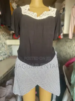 Checkered Mini Skirt - Black/White - Size M