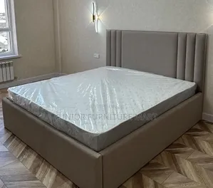 Modern Fabric Bed - Soft Grey