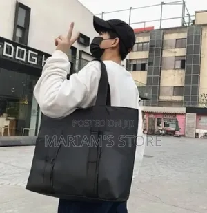 Large Black Waterproof Nylon Tote Bag