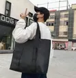 Large Black Waterproof Nylon Tote Bag - 1