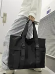 Large Black Waterproof Nylon Tote Bag - 2