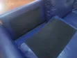 3-Seater Blue Faux Leather Reception Sofa - 2