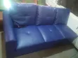 3-Seater Blue Faux Leather Reception Sofa - 3