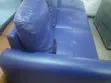 3-Seater Blue Faux Leather Reception Sofa - 4