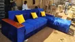 Brand New 6 Seater Blue L-Shaped Sofa - 1