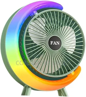 USB Desk Fan - Silent, Powerful, 3-Speed, RGB Lights