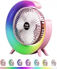 USB Desk Fan - Silent, Powerful, 3-Speed, RGB Lights - 3