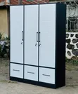 Modern 3-Door Wardrobe with Drawers - 2