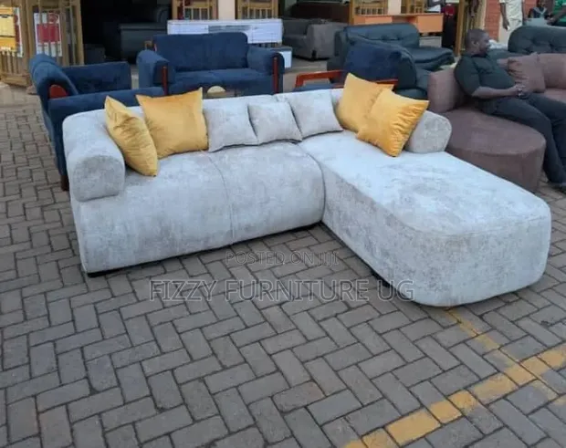 L-Shaped Sofa - Velvet Fabrics - 1