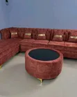 L-Shaped Sofa - Velvet Fabrics - 2