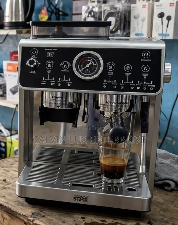 Winning Star 20 Bar Espresso Machine with Grinder & Frother - 1