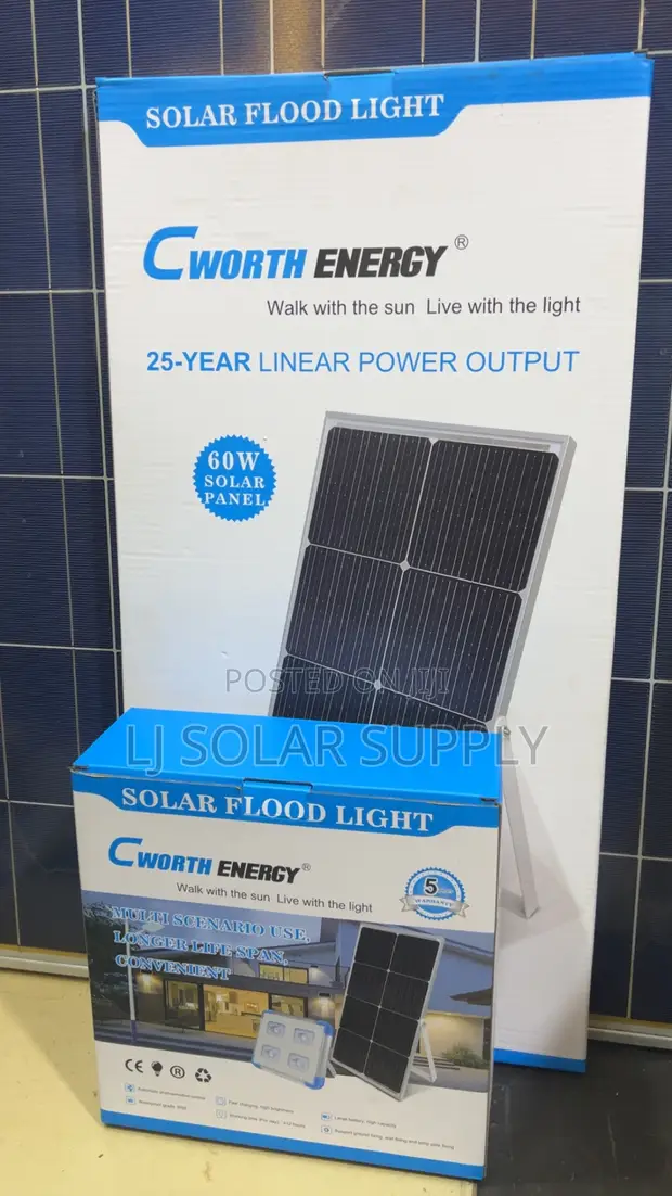 Cworth Solar Flood Light - 60W LED - 1