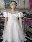 Girls White Party Dress (6-12 Years) - 3