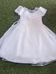 Girls White Party Dress (6-12 Years) - 4