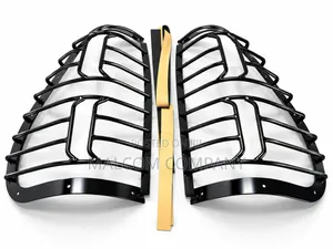 Tail Lamp Guards - Black Metal Rear Light Protectors Pair