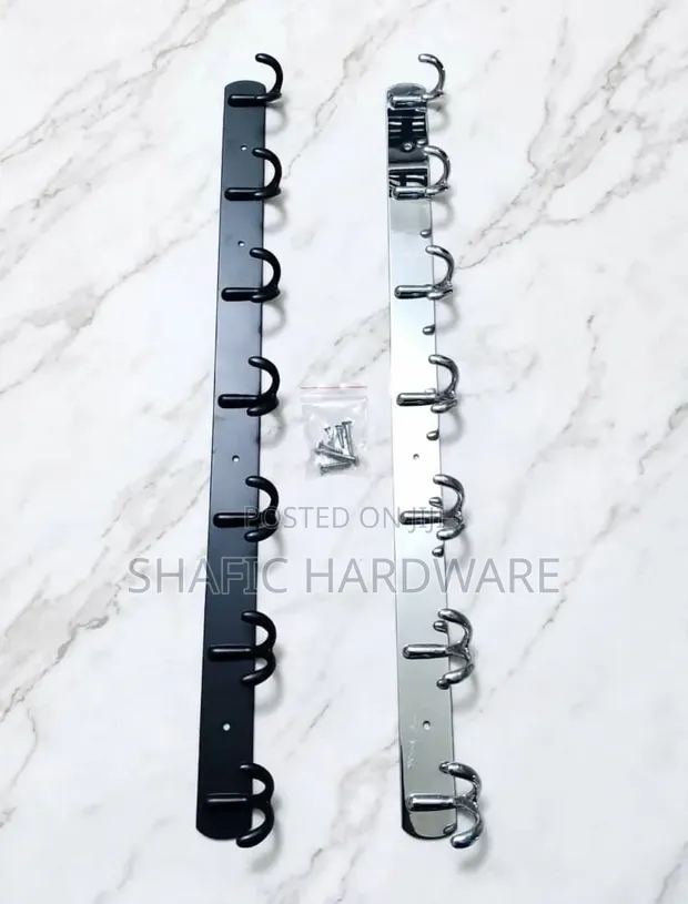 Towel Hooks - Black or Silver, Good Quality - 1