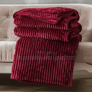 Striped Soft Blanket - Maroon