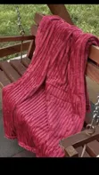 Striped Soft Blanket - Maroon - 3