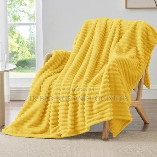 Soft Stylish Yellow Throw Blanket - 1