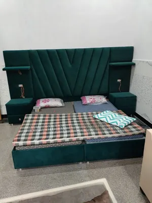 Army Green Square Bed (5x6 & 6x6) with Drawers