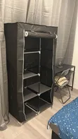 Two Column Metallic Wardrobe - Gray - 1