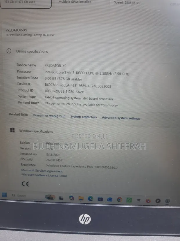HP 14-dq1088wm Laptop - 8GB RAM, 500GB SSD, Intel Core i5 - 1