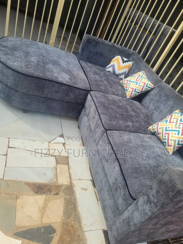 Brand New L-Shaped Sofa in Gray - 1