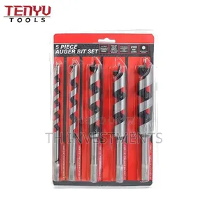 5Pcs 200mm Hex Shank Self Feed Wood Auger Drill Bit Set