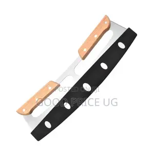 Stainless Steel Rocker Pizza Cutter with Wooden Grips