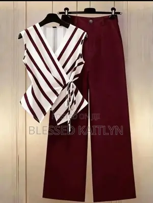 Shein Blue and White Stripe 2-Piece Set