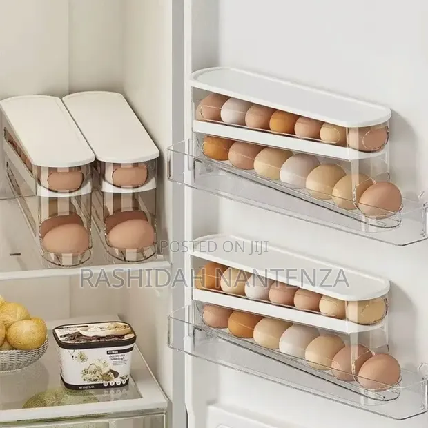 2-Tier Egg Storage Organizer - Space-Saving Fridge Rack - 1