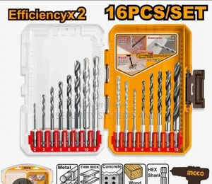 Ingco 16-Piece Multipurpose Drill Bit Set