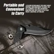 Folding Pocket Camp Knife with Flipper Open - 1