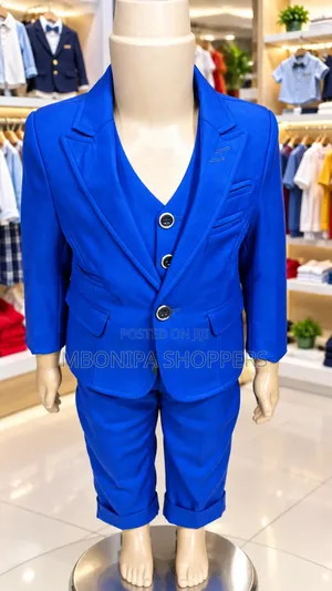 Stylish Royal Blue Boys' 3-Piece Formal Suit Set