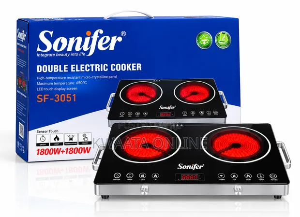 Sonifer SF-3051 Electric Cooker - 3600W Infrared Double Burner - 1