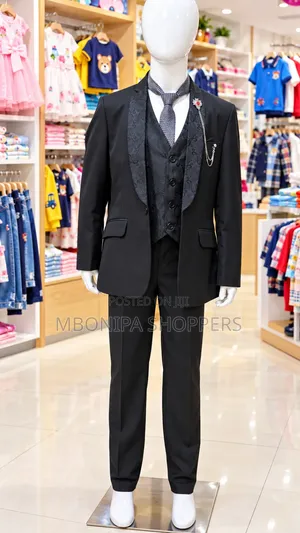 Boy's Classic Black 3-Piece Formal Suit