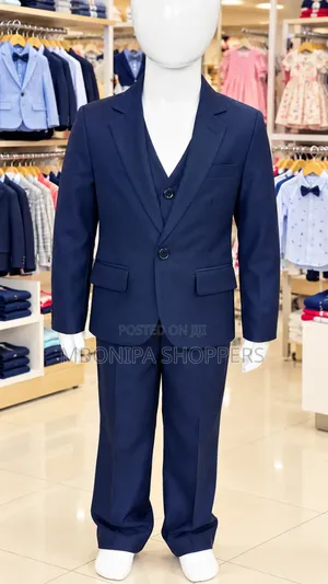Boys' Navy Blue 3-Piece Formal Suit