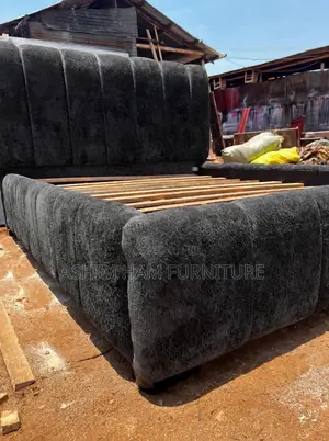 Dark Grey 4x6 Fabric Bed Frame