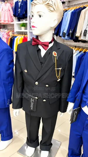 Elegant Boys' Black Formal Suit - 3-Piece Wedding & Party Outfit