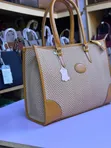 Herringbone Patterned Structured Tote Handbag - 1
