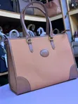 Herringbone Patterned Structured Tote Handbag - 2