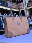 Herringbone Patterned Structured Tote Handbag - 4
